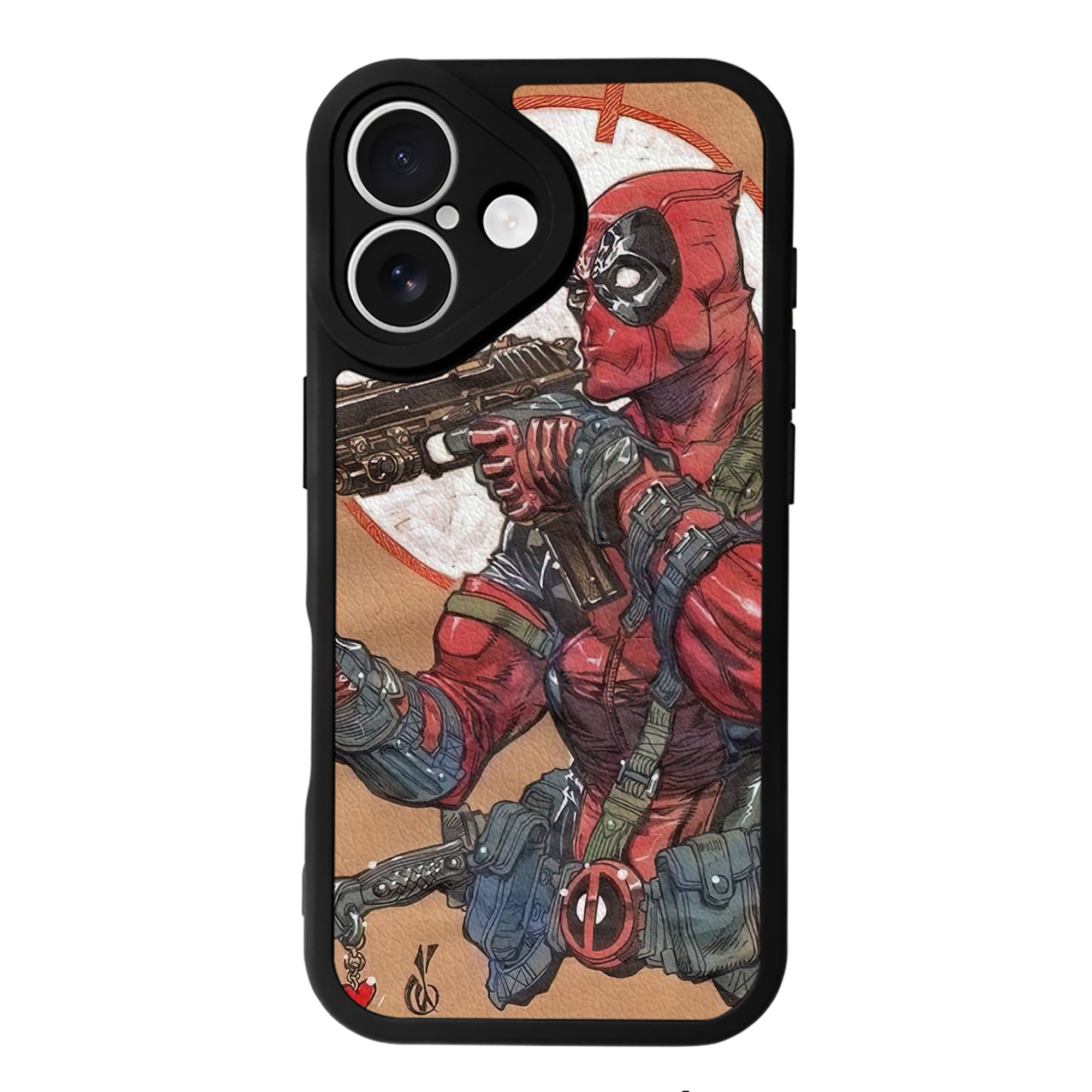 （画像用） Deadpool デッドプール 【iPhone 16シリーズ対応】シリコンスマホケース（レザー調） 材質：シリコン